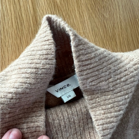 Tan Cashmere Mock Turtleneck Sweater Vince! - Picture 2 of 2